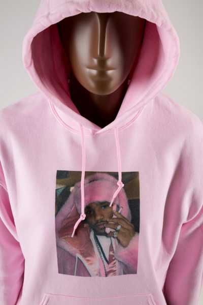 Sweatshirt, featuring photo of Cam’ron wearing pink fur, circa 2003, anonymous donor.