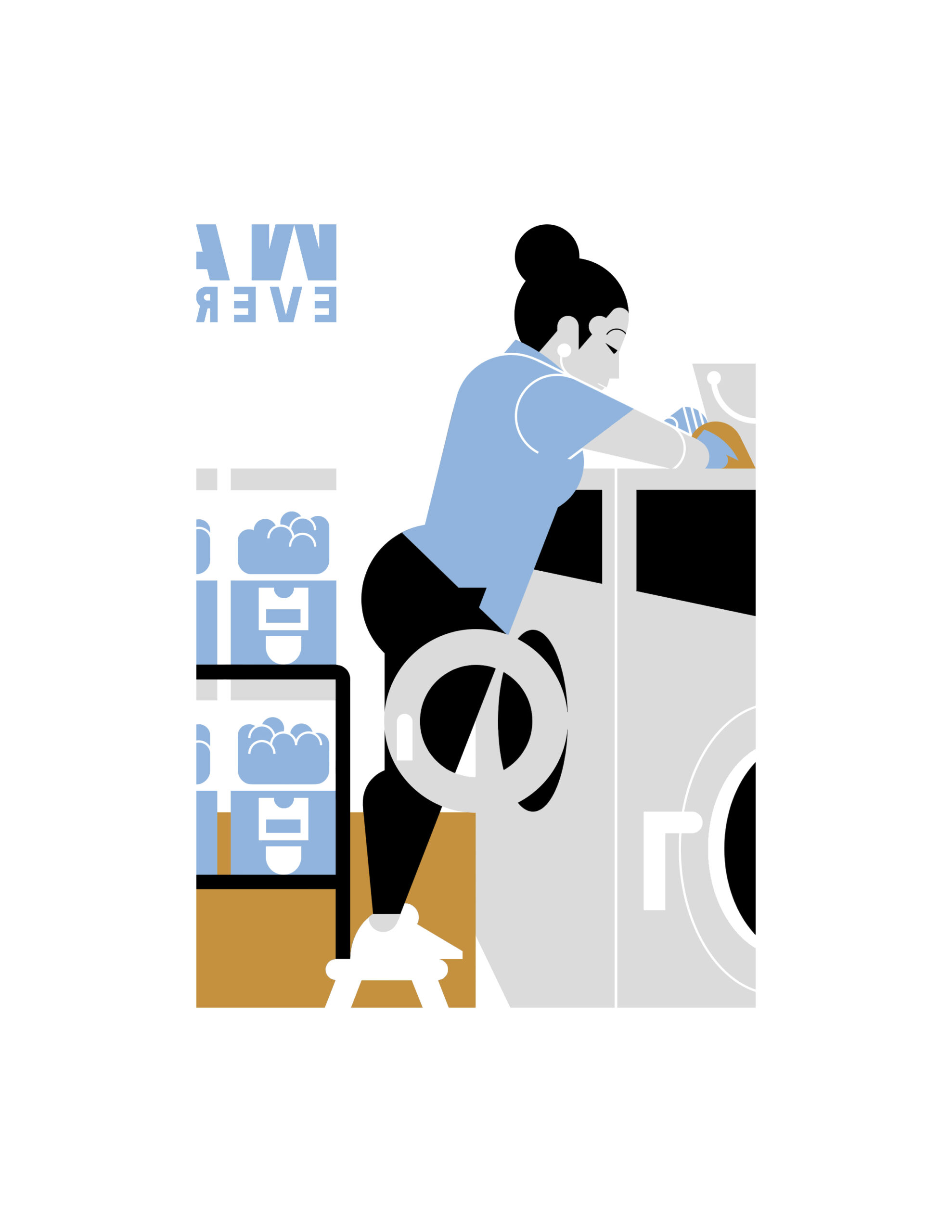 "Miss Wilma Cleans Everyday 7-9" by Luke Ivy Price.